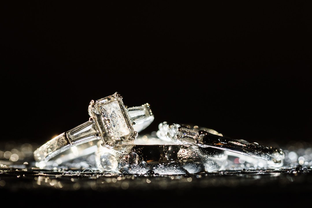 close of ring shot with black background