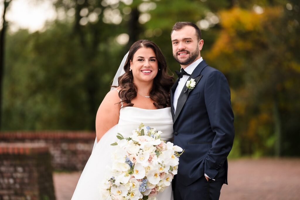 bride groom portrait after first look at heritage club Bethpage