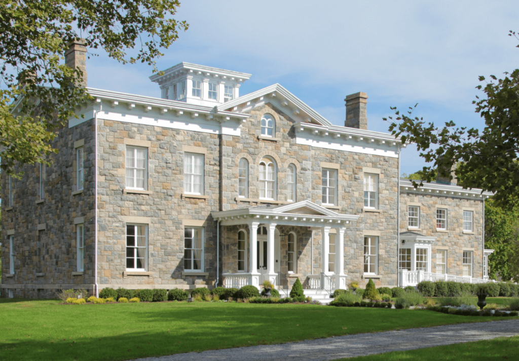 The exquisitely preserved  historic mansion of Brecknock Hall.