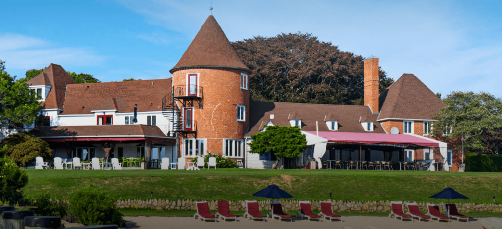 Historic architecture on Montauk overlooking the marina. 