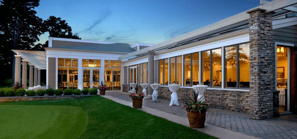 Outside view of the elegant ballroom at Stonebridge.