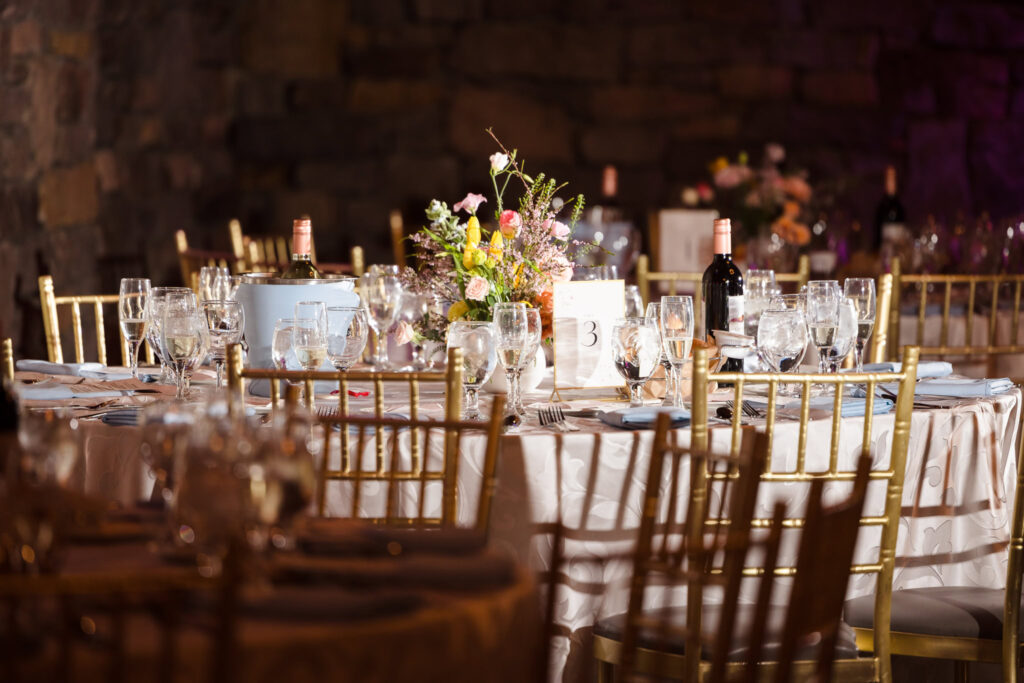 Table set at Fox Hollow Winter Garden.