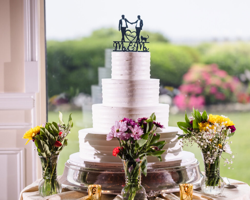 Four layer cake at Land's End Waterfront Catering