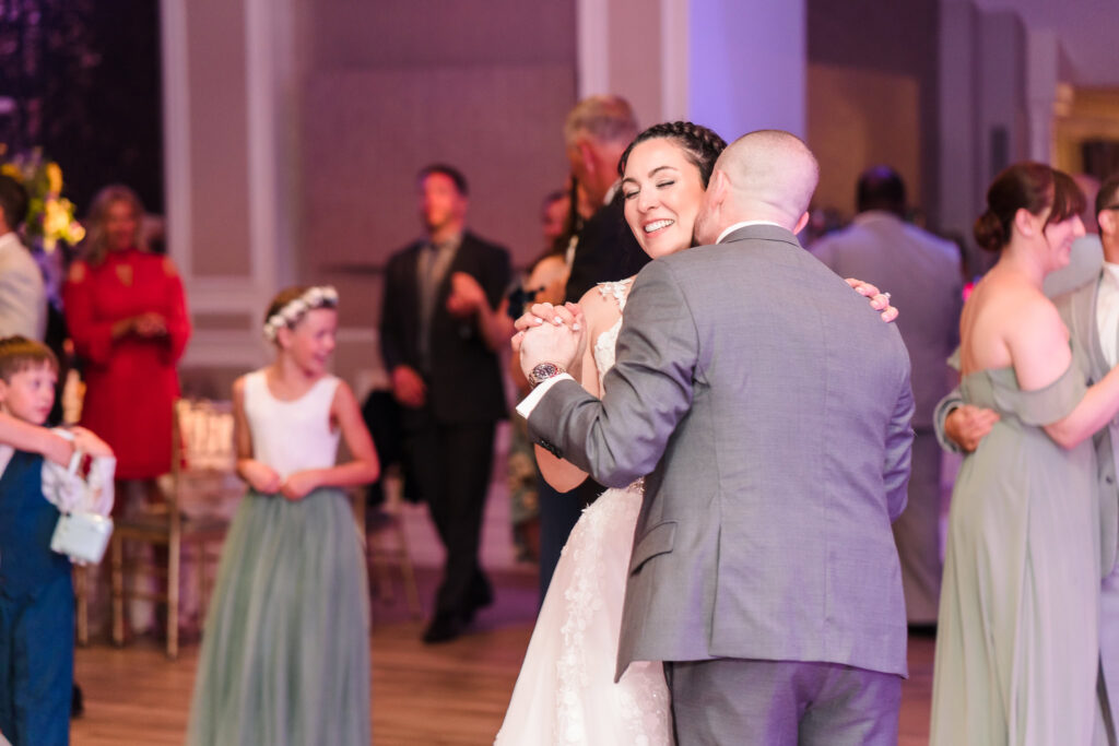 Bride and groom during their first dance at The Somerly.