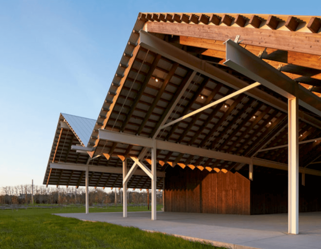 Open air pavilion at Parrish Art Museum, a unique event space.