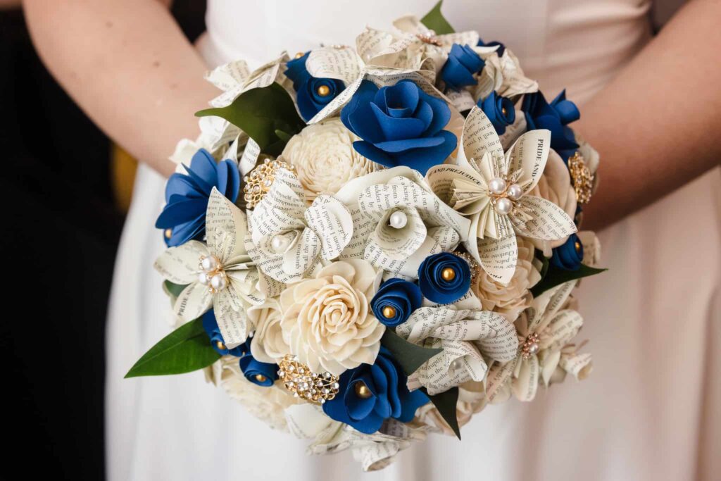 Bouquet made of book pages.