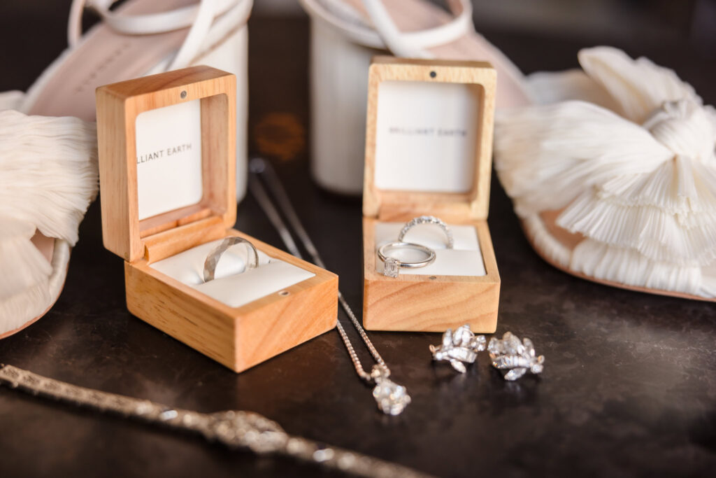 Bride's jewlery and shoes at Hilton Midtown Manhattan