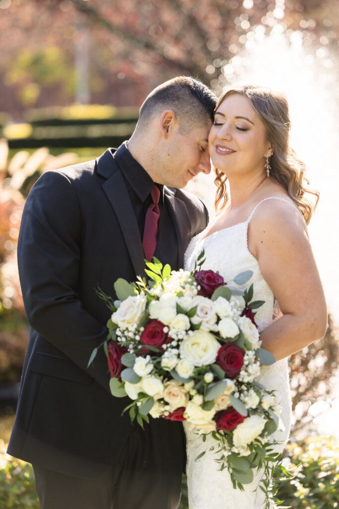 Bride and groom seeing each other for the first time at the Vineyard at East Wind Long Island 