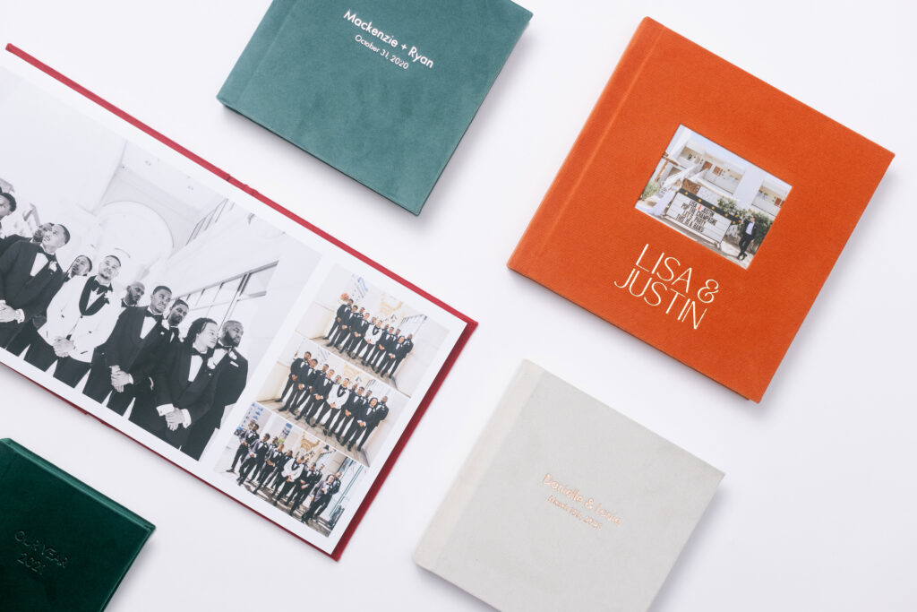 Collection of album sizes and materials.