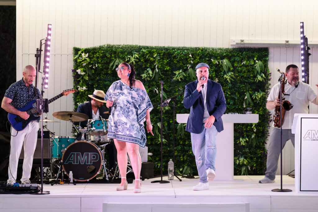 Live band performing at Shagwong Boat Club during an evening event at EHP Resort and Marina.